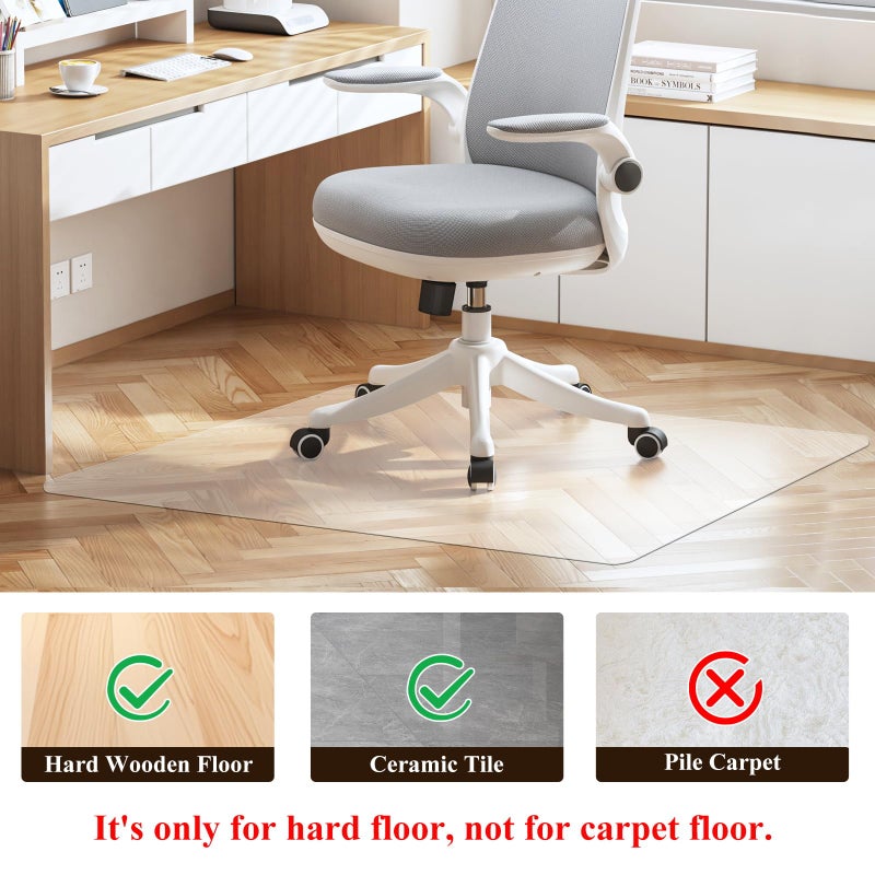SHAREWIN Large Office Chair Mat for Hard Floors - 59''x47'',Heavy Duty Clear Wood/Tile Floor Protector PVC Transparent by SHAREWIN - Image 2